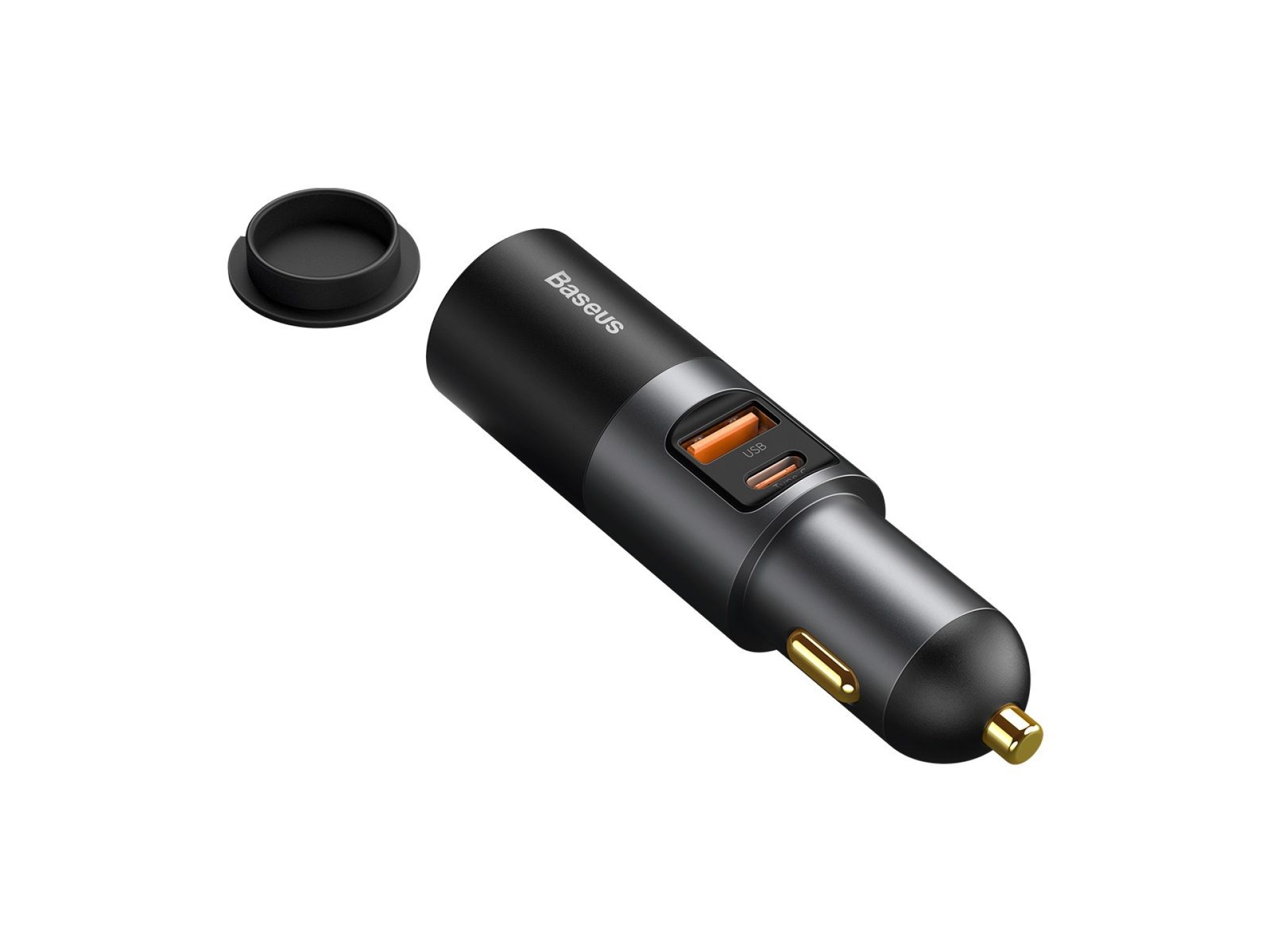 Carregador de carro Baseus Share Together PD 120W 1x USB 1x USB-C cinza com tomada para acendedor de