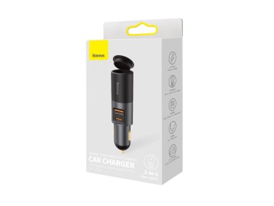 Cargador de coche Baseus Share Together PD 120W 1x USB 1x USB-C gris con toma de mechero