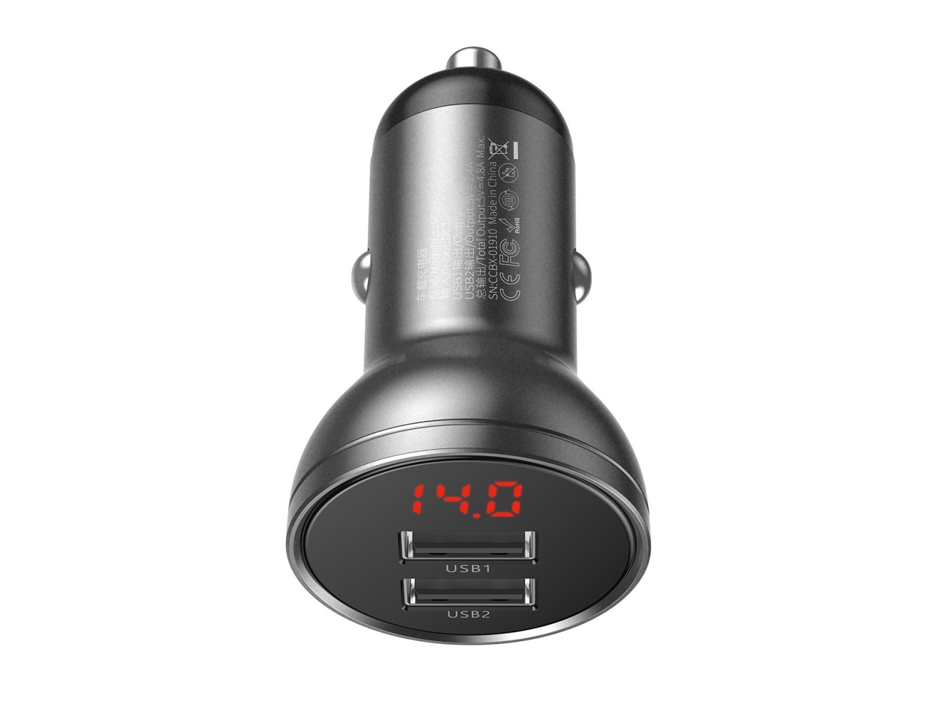 Cargador de coche Baseus PD 2 puertos USB 48 W gris