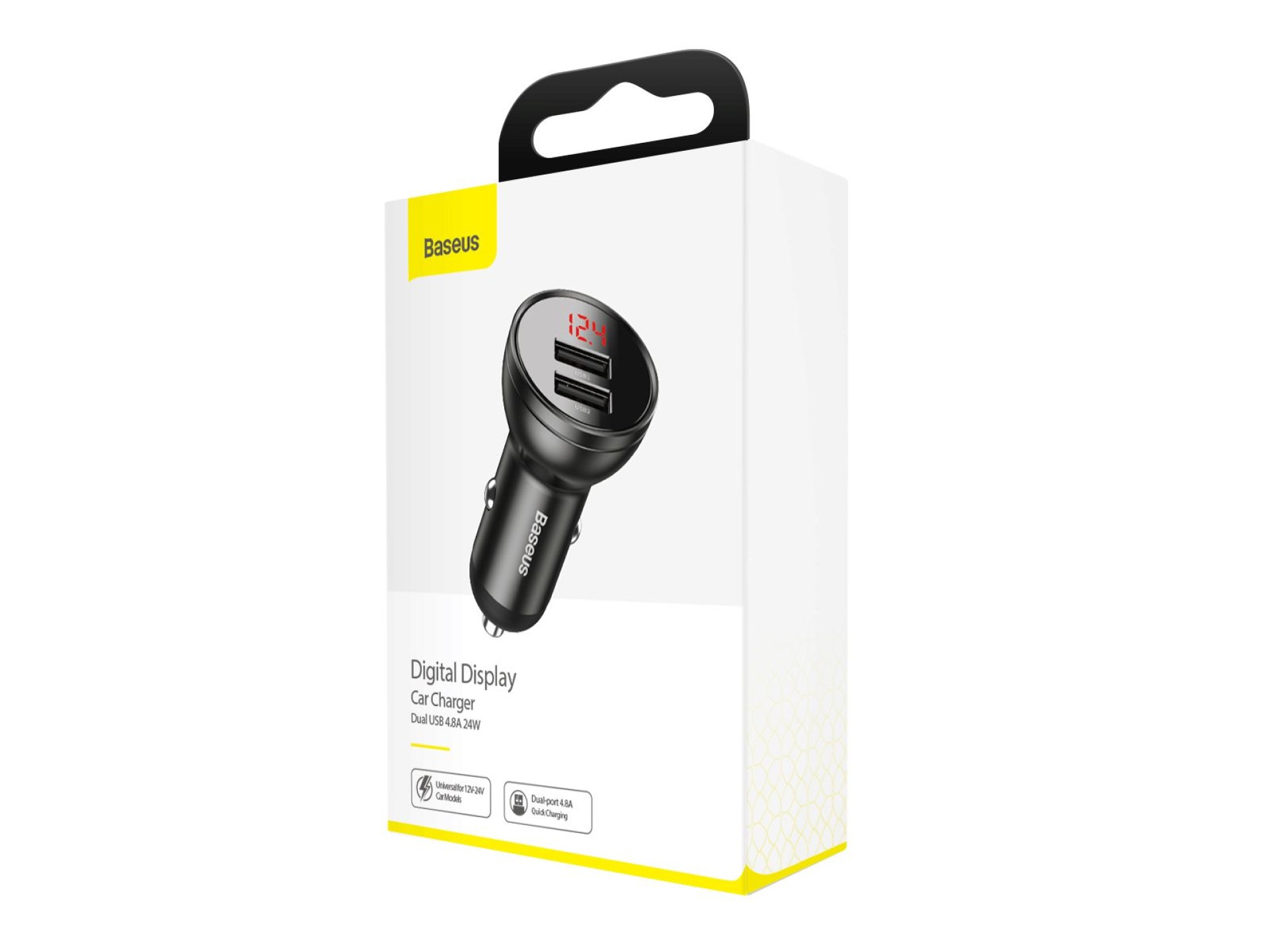 Cargador de coche Baseus PD 2 puertos USB 48 W gris