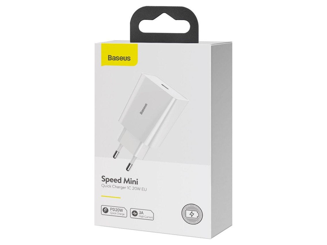 Baseus wall charger Speed Mini PD 20W 1x USB-C white