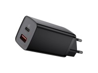 Baseus wall charger GaN2 Lite PD 65W 1x USB-C 1x USB black Baseus wall charger GaN2 Lite PD 65W 1x USB-C 1x USB black