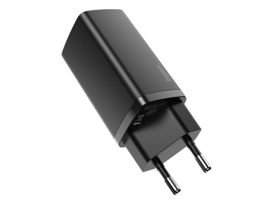 Cargador de pared Baseus GaN2 Lite PD 65W 1x USB-C 1x USB negro