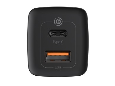 Cargador de pared Baseus GaN2 Lite PD 65W 1x USB-C 1x USB negro