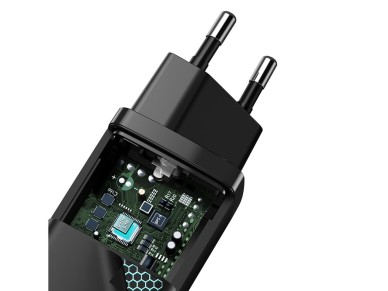 Cargador de pared Baseus GaN2 Lite PD 65W 1x USB-C 1x USB negro