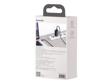 Cargador de pared Baseus GaN2 Lite PD 65W 1x USB-C 1x USB negro