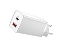 Baseus wall charger GaN2 Lite PD 65W 1x USB-C 1x USB white