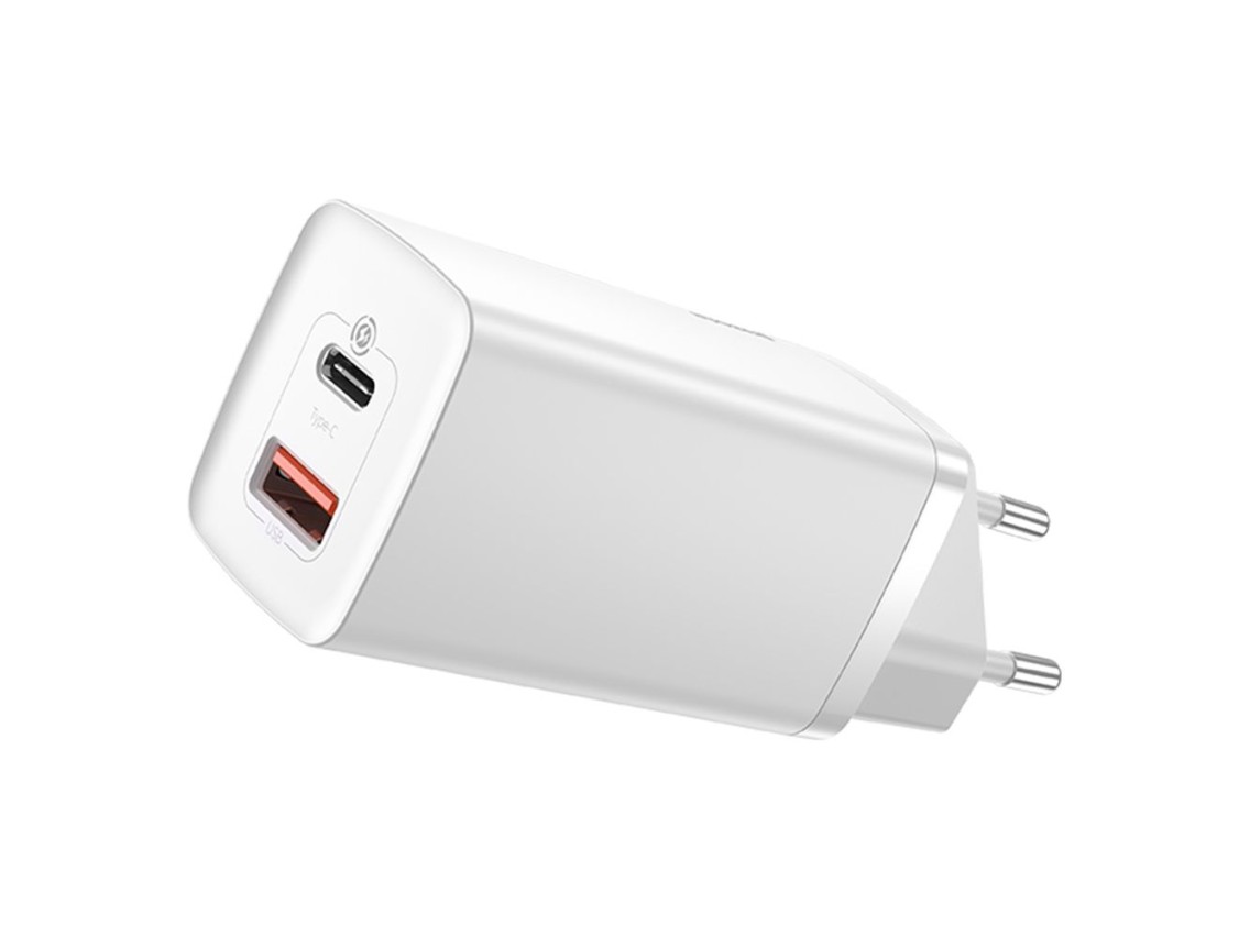 Baseus wall charger GaN2 Lite PD 65W 1x USB-C 1x USB white