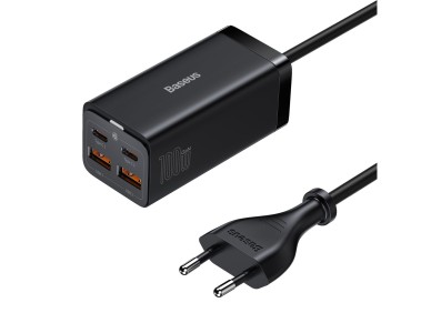 Cargador de pared Baseus GaN3 Pro 100W 2x USB-C 2x USB negro