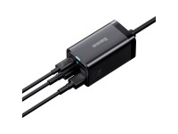Baseus wall charger GaN3 Pro PD 65W 2x USB-C 2x USB black + USB-C - USB-C cable Baseus wall charger GaN3 Pro PD 65W 2x USB-C 2x USB black + USB-C - USB-C cable