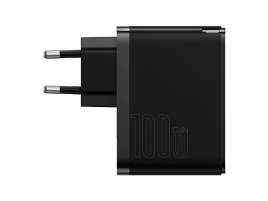 Baseus wall charger GaN5 Pro PD 100W 1x USB-C 1x USB black + USB-C - USB-C