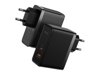 Carregador de parede Baseus GaN5 Pro PD 100W 1x USB-C 1x USB preto + USB-C - USB-C Carregador de parede Baseus GaN5 Pro PD 100W 1x USB-C 1x USB preto + USB-C - USB-C