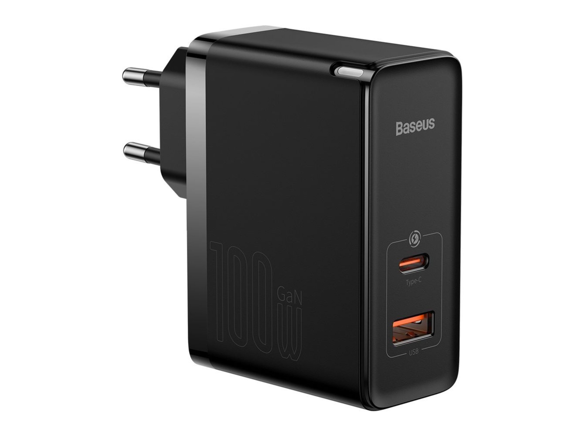 Carregador de parede Baseus GaN5 Pro PD 100W 1x USB-C 1x USB preto + USB-C - USB-C