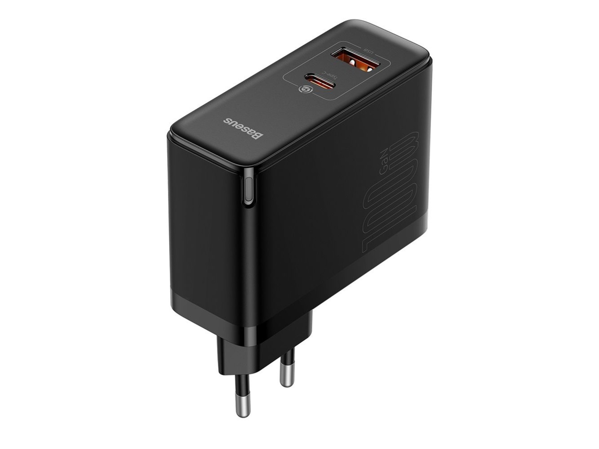 Carregador de parede Baseus GaN5 Pro PD 100W 1x USB-C 1x USB preto + USB-C - USB-C