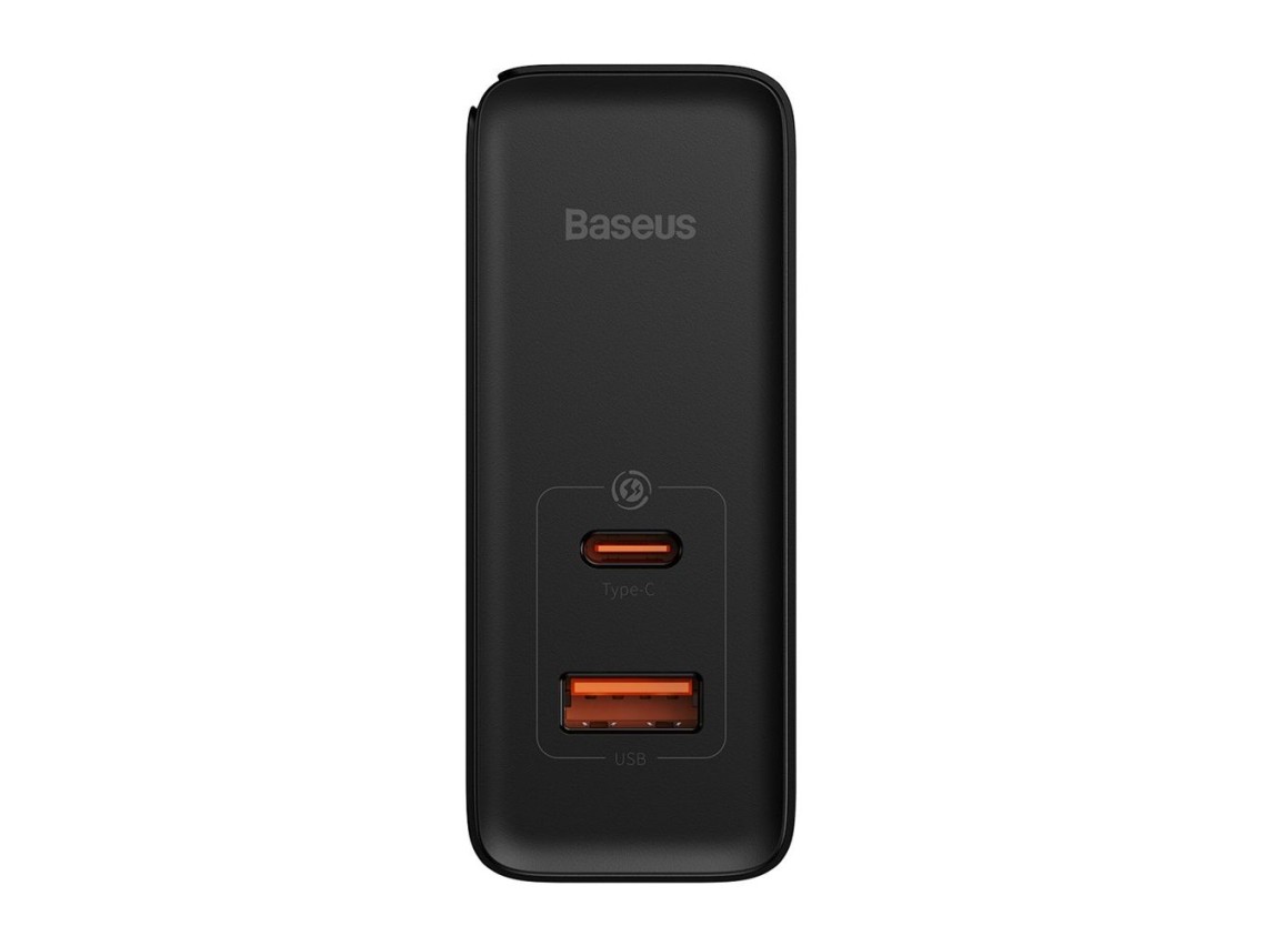 Carregador de parede Baseus GaN5 Pro PD 100W 1x USB-C 1x USB preto + USB-C - USB-C