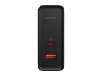 Carregador de parede Baseus GaN5 Pro PD 100W 1x USB-C 1x USB preto + USB-C - USB-C Carregador de parede Baseus GaN5 Pro PD 100W 1x USB-C 1x USB preto + USB-C - USB-C