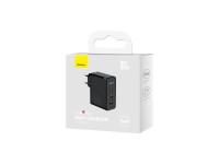 Carregador de parede Baseus GaN5 Pro PD 100W 1x USB-C 1x USB preto + USB-C - USB-C Carregador de parede Baseus GaN5 Pro PD 100W 1x USB-C 1x USB preto + USB-C - USB-C