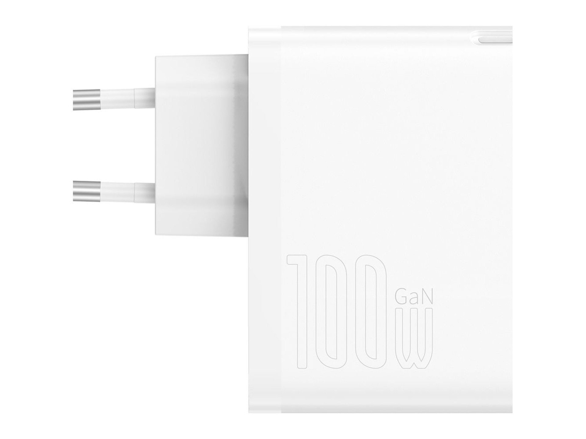 Carregador de parede Baseus GaN5 Pro PD 100W 1x USB-C 1x USB branco+ USB-C - USB-C