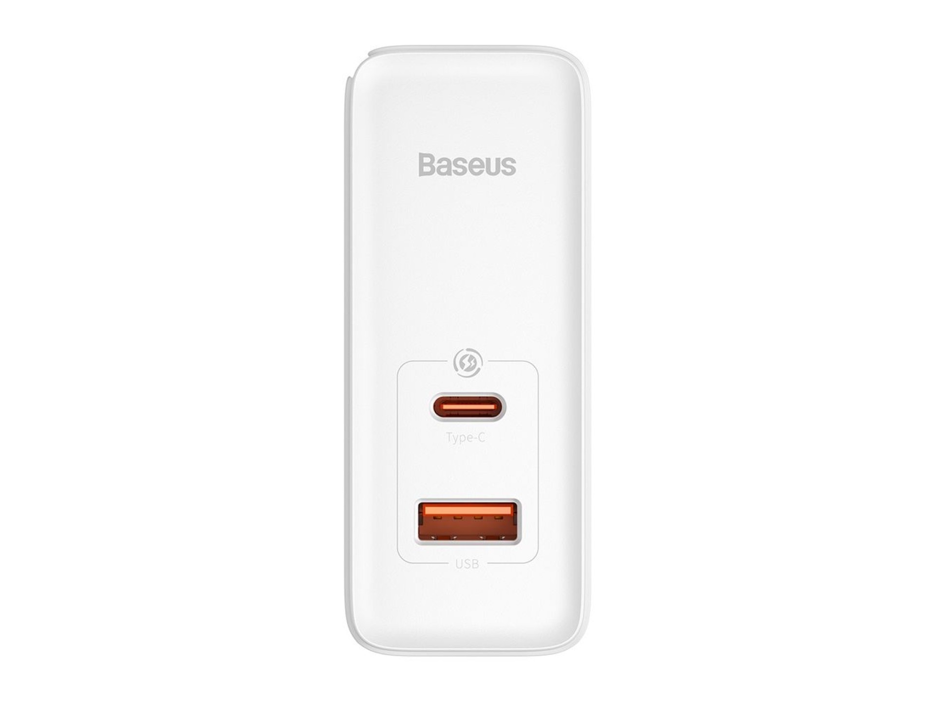 Carregador de parede Baseus GaN5 Pro PD 100W 1x USB-C 1x USB branco+ USB-C - USB-C