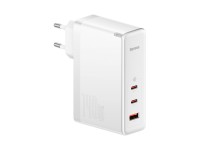 Cargador de pared Baseus GaN5 Pro PD 140W 2x USB-C 1x USB blanco + cable USB-C - USB-C 240W Cargador de pared Baseus GaN5 Pro PD 140W 2x USB-C 1x USB blanco + cable USB-C - USB-C 240W