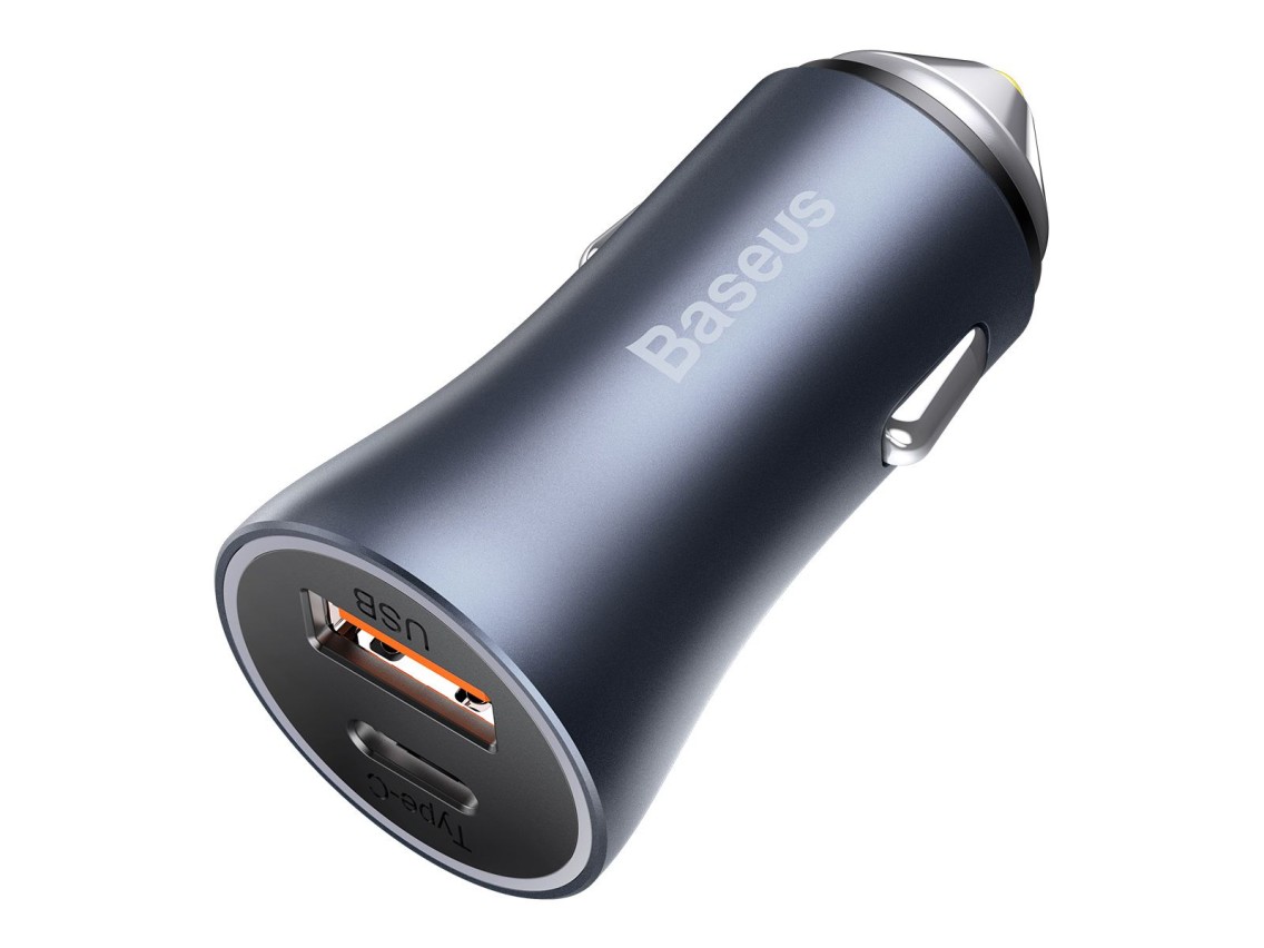 Cargador de coche Baseus Golden Contactor Pro PD 40W 1x USB 1x USB-C gris oscuro