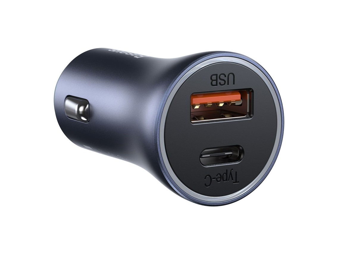 Cargador de coche Baseus Golden Contactor Pro PD 40W 1x USB 1x USB-C gris oscuro