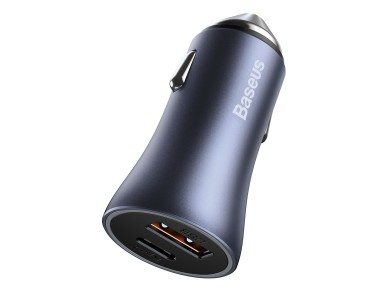 Cargador de coche Baseus Golden Contactor Pro PD 40W 1x USB 1x USB-C gris oscuro