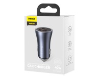 Cargador de coche Baseus Golden Contactor Pro PD 40W 1x USB 1x USB-C gris oscuro Cargador de coche Baseus Golden Contactor Pro PD 40W 1x USB 1x USB-C gris oscuro