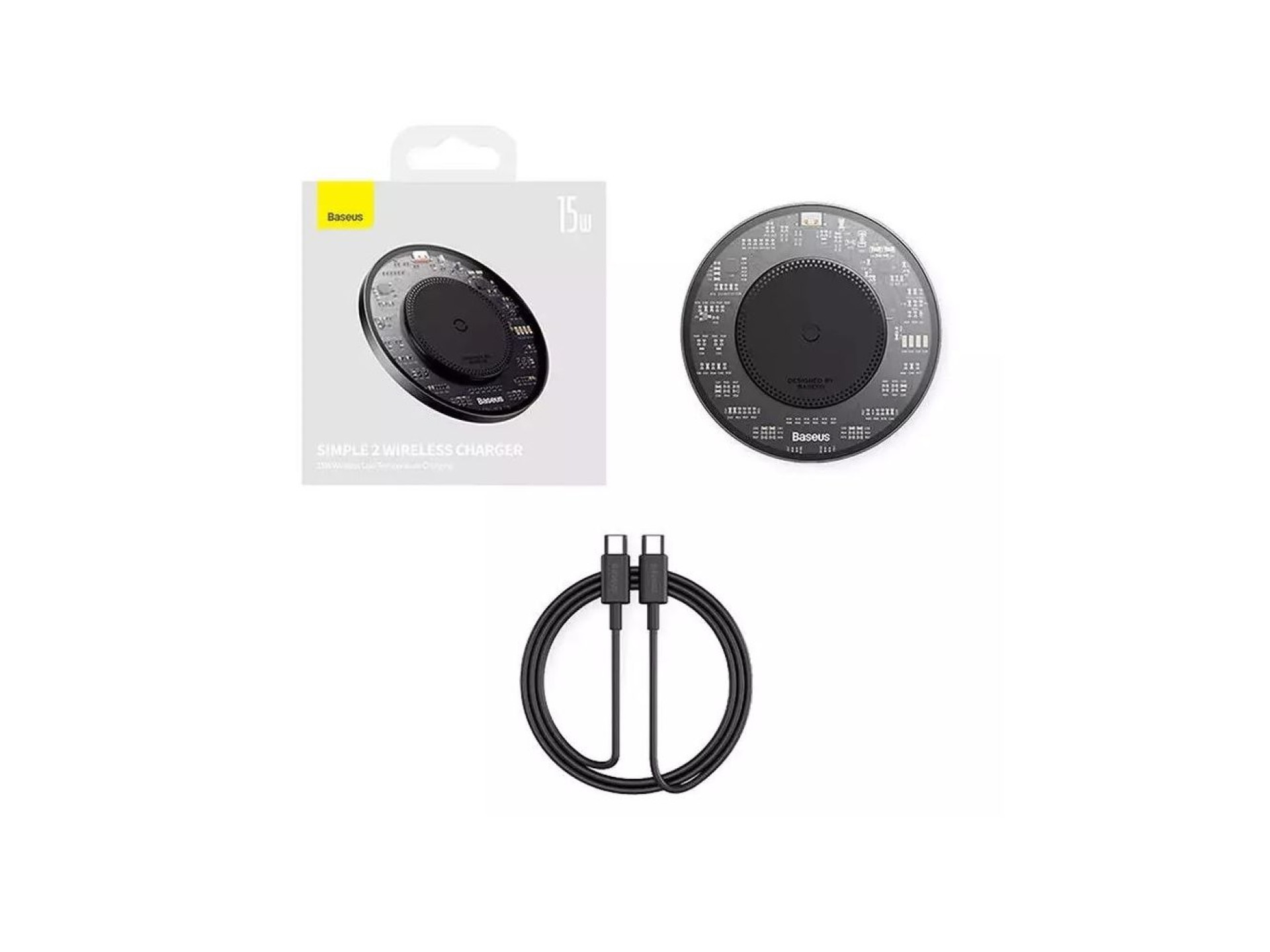 Baseus wireless charger Simple 2 15W black