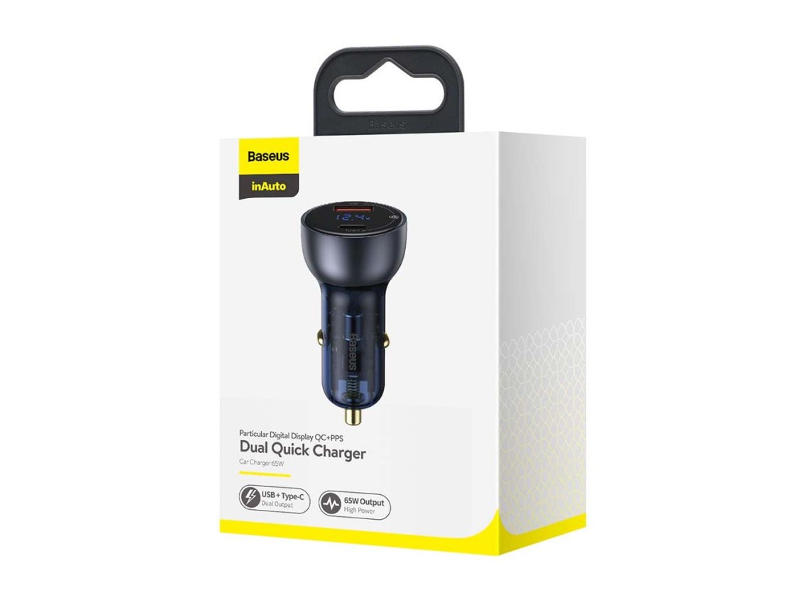 Baseus car charger Particular PD 65W 1x USB 1x USB-C gray