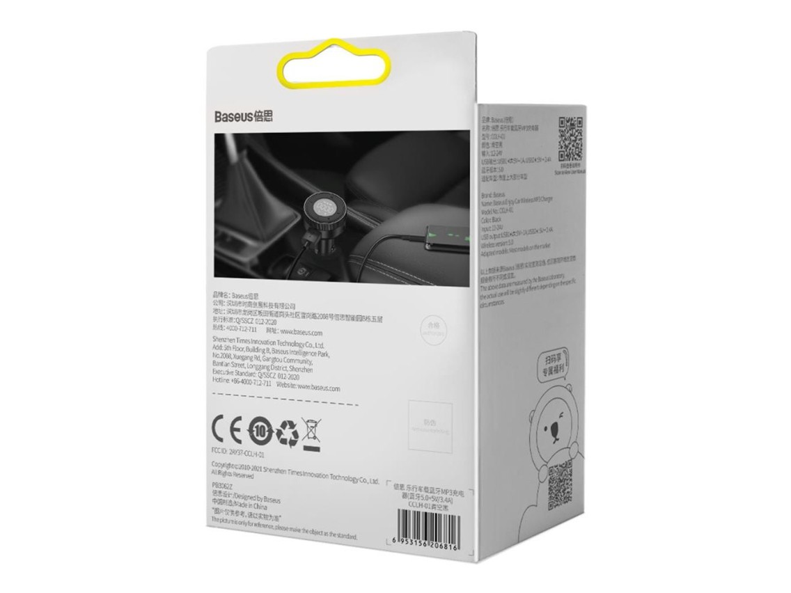 Baseus transmiter FM Enjoy Bluetooth MP3 car charger black