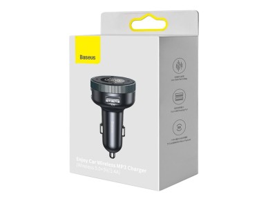 Transmissor FM Baseus Enjoy Bluetooth MP3 com carregador veicular preto