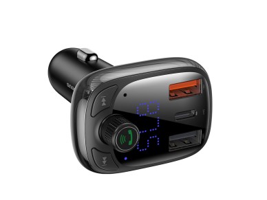 Transmissor FM Baseus em formato de T S-13 Bluetooth MP3 carregador de carro preto