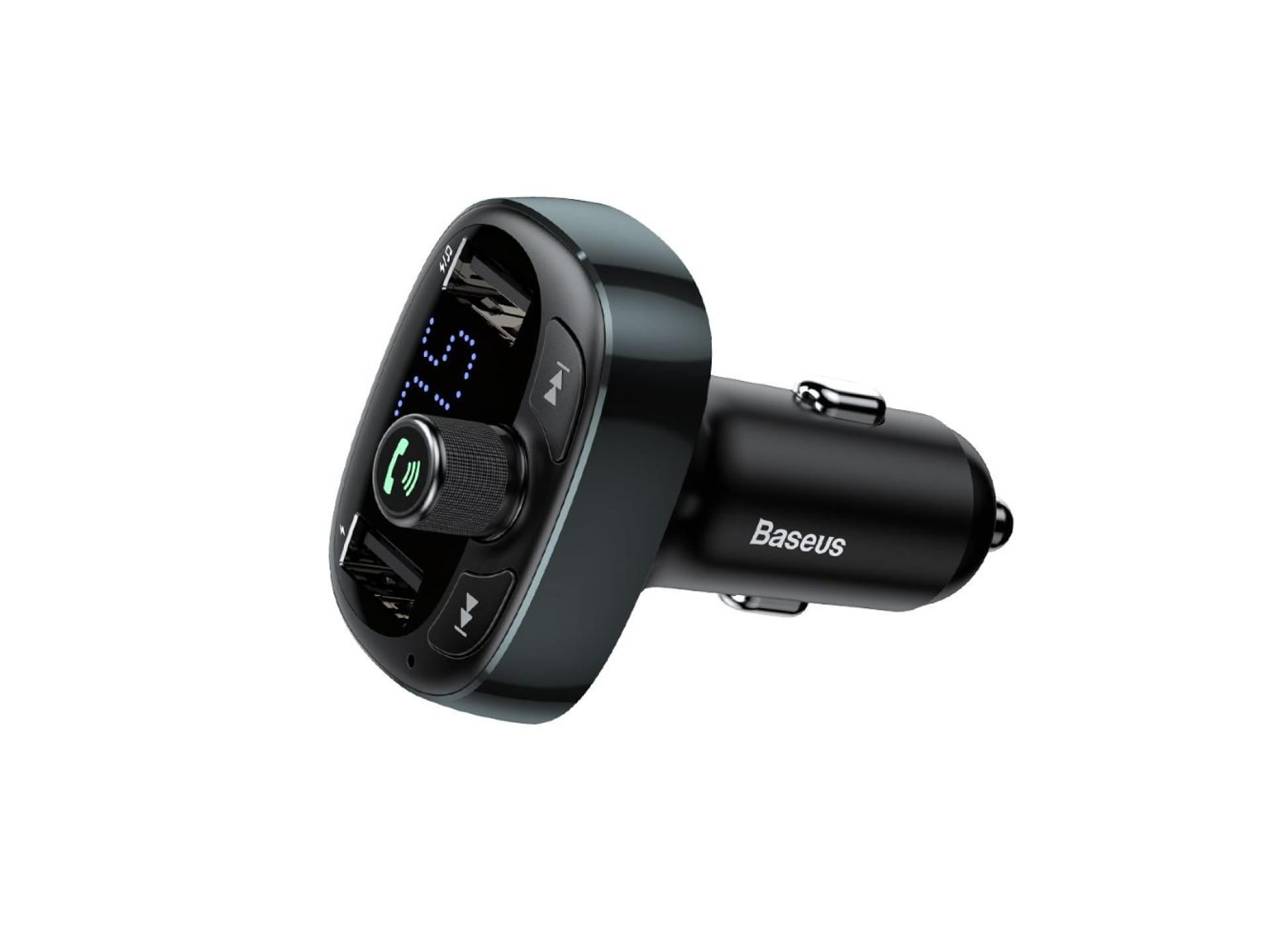 Transmissor FM Baseus em formato de T S-09 Bluetooth MP3 carregador de carro preto