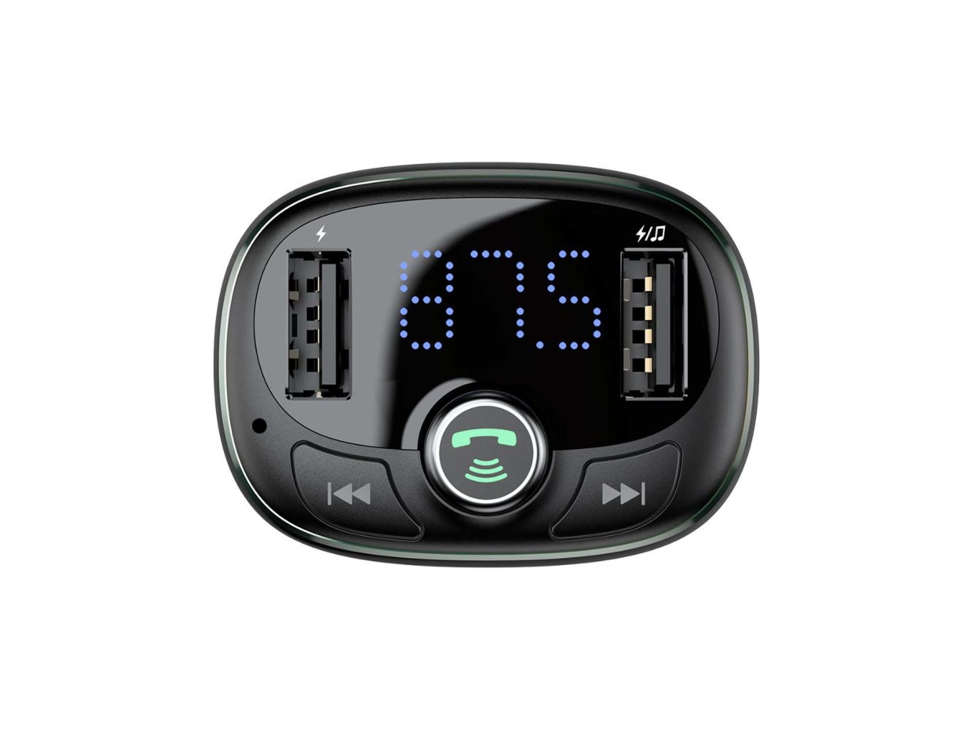 Transmissor FM Baseus em formato de T S-09 Bluetooth MP3 carregador de carro preto