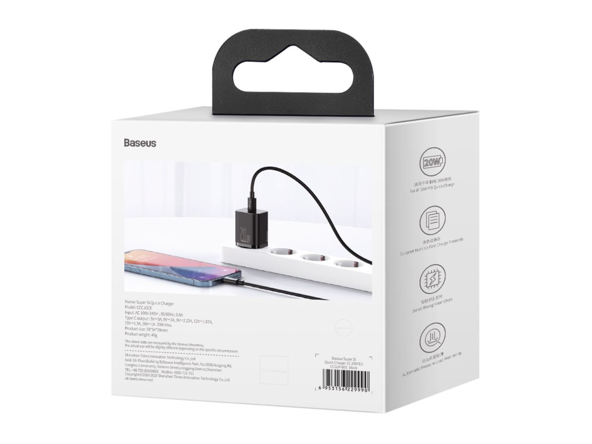 Baseus wall charger Super Si PD 20W 1x USB-C black
