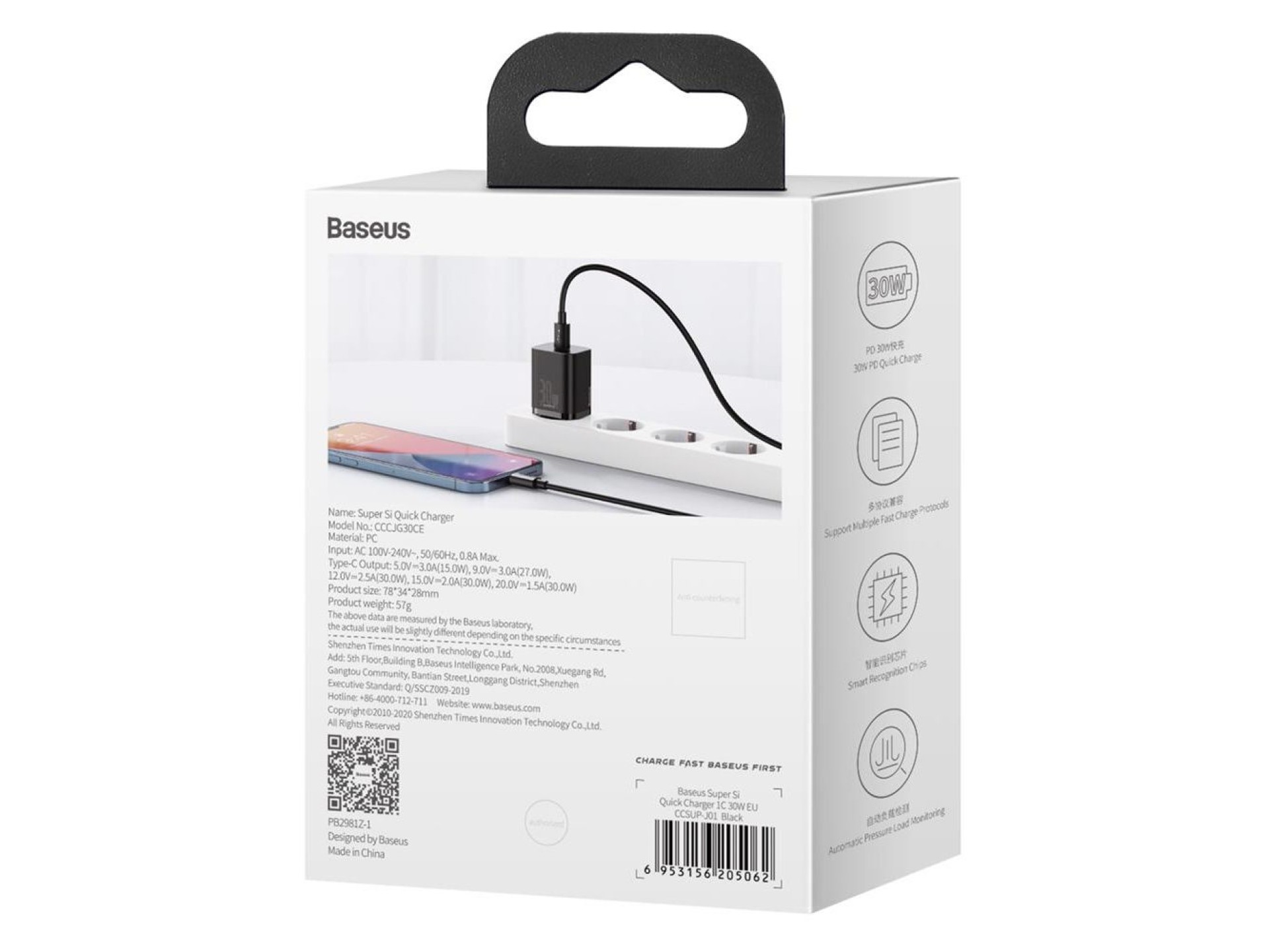 Baseus wall charger Super Si PD 30W 1x USB-C black