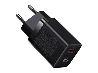 Carregador de parede Baseus Super Si PD 30W 1x USB-C 1x USB preto