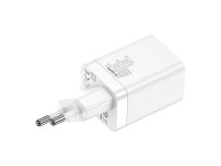 Baseus wall charger Super Si PD 30W 1x USB-C 1x USB white Baseus wall charger Super Si PD 30W 1x USB-C 1x USB white