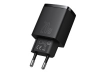 Cargador de pared Baseus Compact PD 20W 1x USB-C 1x USB negro Cargador de pared Baseus Compact PD 20W 1x USB-C 1x USB negro