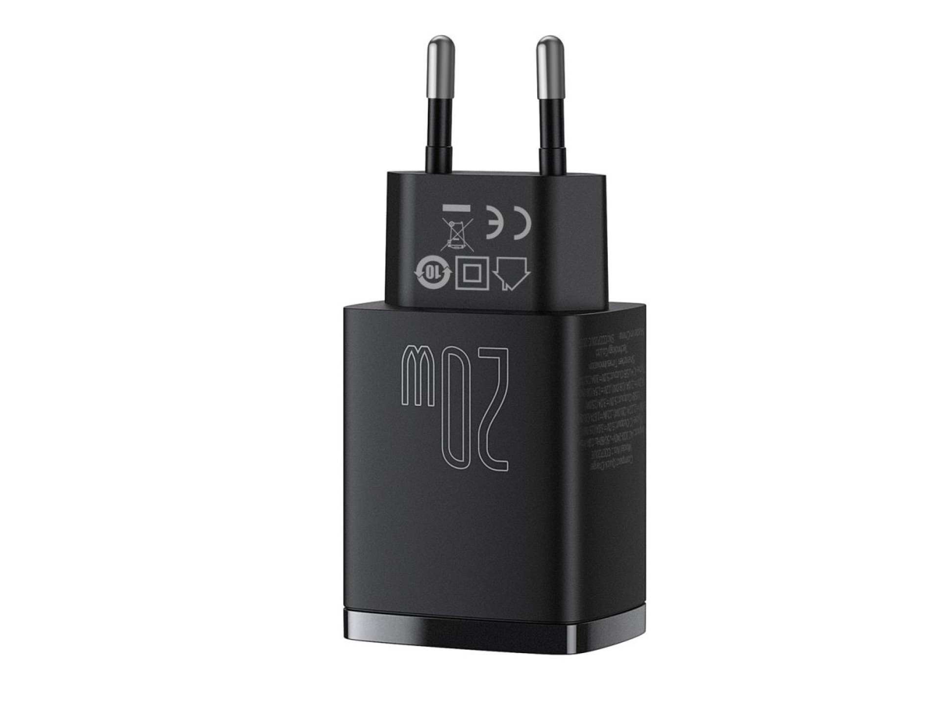 Cargador de pared Baseus Compact PD 20W 1x USB-C 1x USB negro