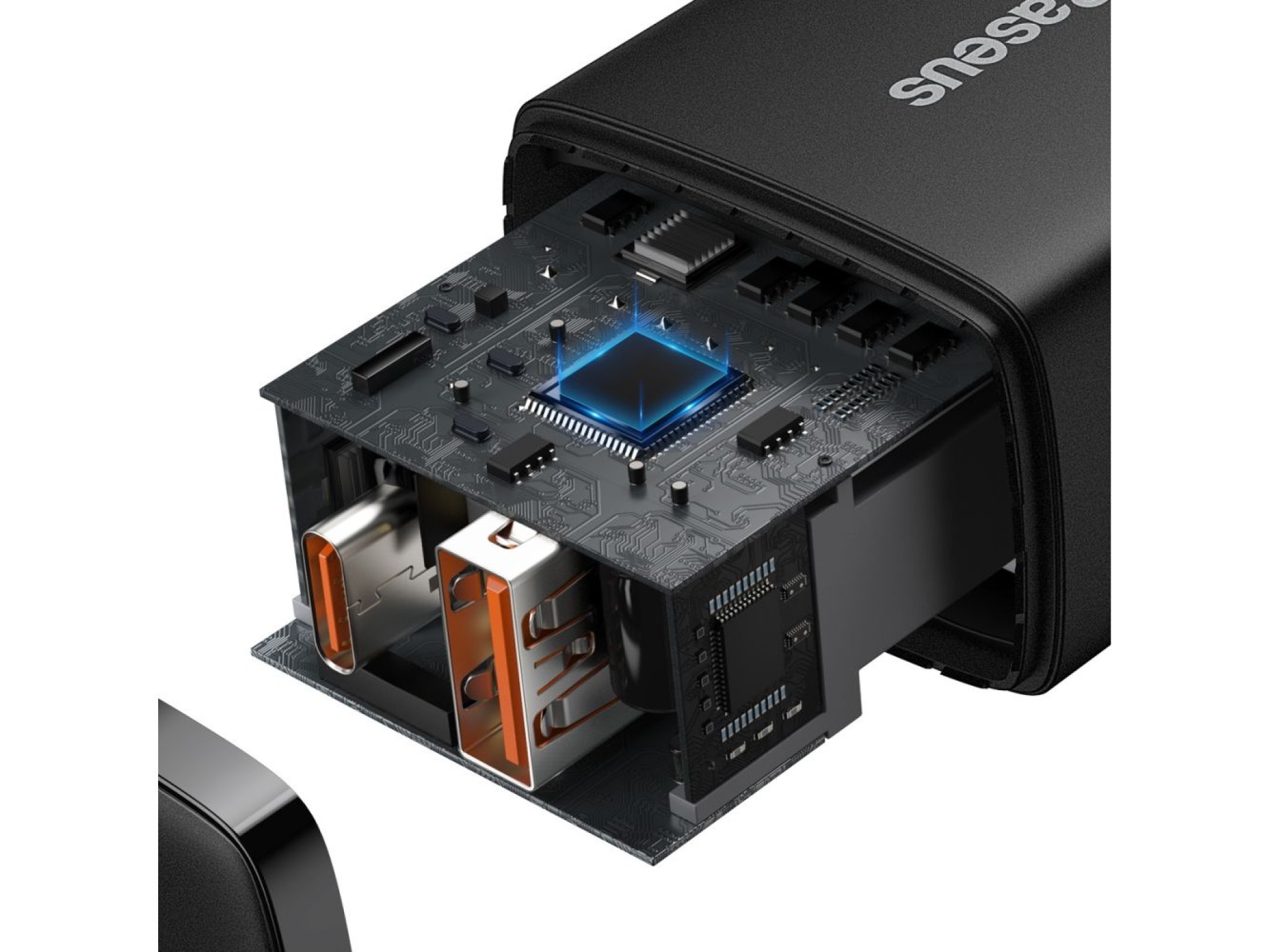 Cargador de pared Baseus Compact PD 20W 1x USB-C 1x USB negro