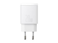 Cargador de pared Baseus Compact PD 20W 1x USB-C 1x USB blanco