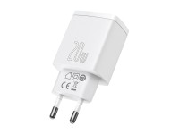 Baseus wall charger Compact PD 20W 1x USB-C 1x USB white