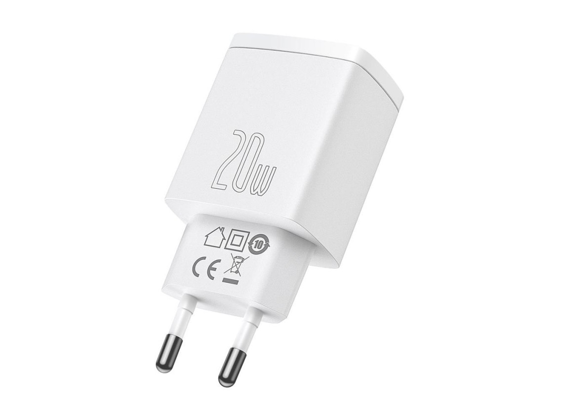 Baseus wall charger Compact PD 20W 1x USB-C 1x USB white