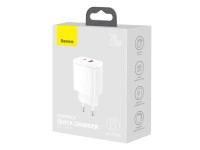 Baseus wall charger Compact PD 20W 1x USB-C 1x USB white