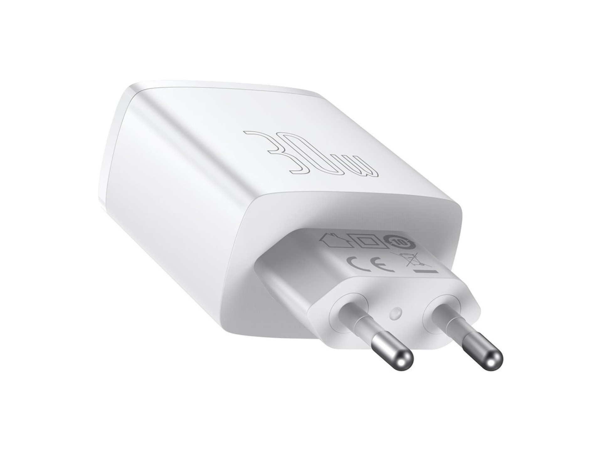 Baseus wall charger Compact PD 30W 1x USB-C 2x USB white