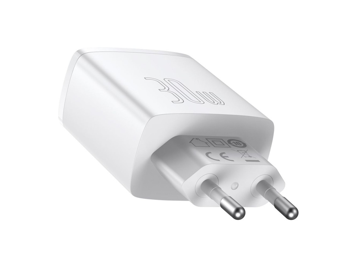 Baseus wall charger Compact PD 30W 1x USB-C 2x USB white