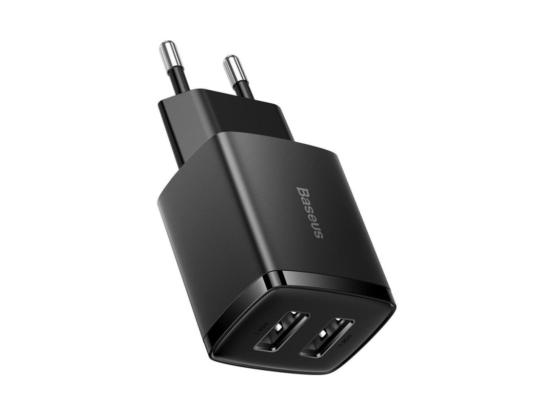 Cargador de pared Baseus Compact 2 x USB negro 10,5w
