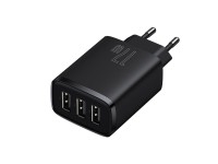 Baseus wall charger Compact 3 x USB black 17w Baseus wall charger Compact 3 x USB black 17w